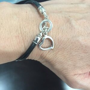 Sterling Silver and Leather Bracelet